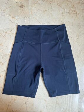 girlfriend collective Navy High-Rise Bike Shorts